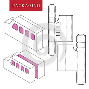 Package Template. Isolated White Retail Mock up