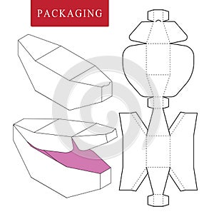 Package template.Vector Illustration of handle box.