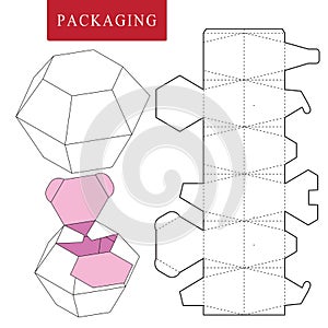 Package template.Vector Illustration of handle box.