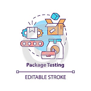 Package testing concept icon