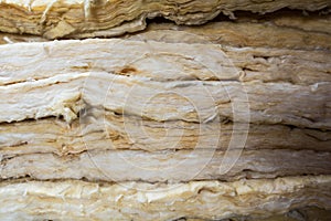 Package of thermal insulation material, glass wool for isulation texture