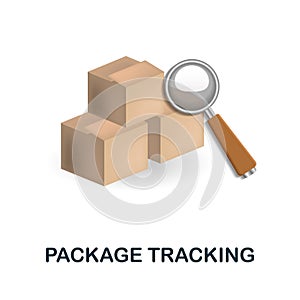 Package Tracking icon. 3d illustration from online store collection. Creative Package Tracking 3d icon for web design