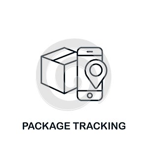 Package Tracking icon. Line simple line Online Store icon for templates, web design and infographics