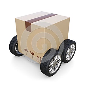 Package on wheel - shipment concept