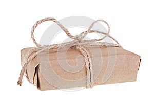 Package Wrapped With Brown Paper and String