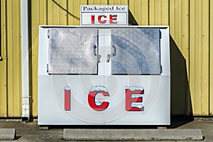 Packaged Ice freezer machine photo