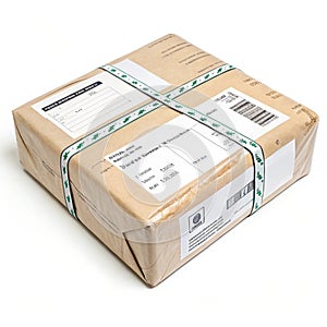 Packaged Parcel on white background