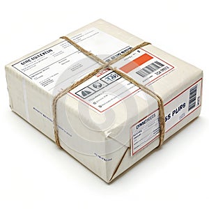 Packaged Parcel on white background