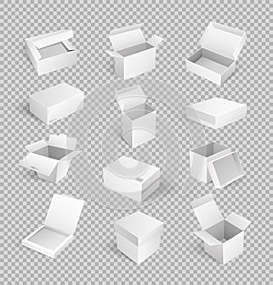 Packages Boxes Opened Top Isolated Icon Vector