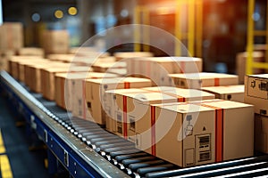 Packages delivery, packaging service and parcels transportation system concept