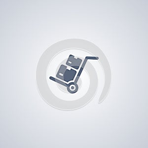 Packages delivery trolley, vector best flat icon