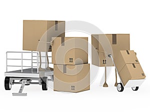 Packages figure unload trolley