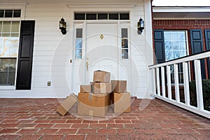 Packages on front porch of home