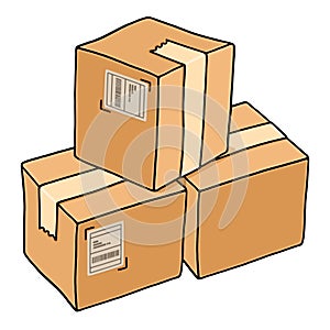 Packages ready to ship illustration