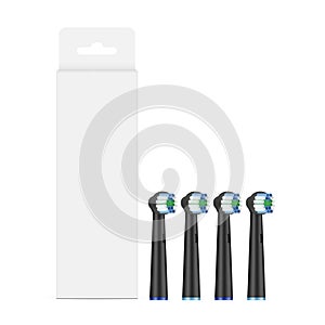 Packaging Box, Black Electric Toothbrush Refills