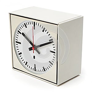 Packaging Box with Clock isolated on white background