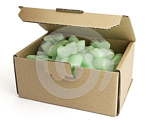 Packaging box with green foam