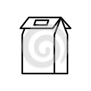 Packaging Box Icon Black And White Illustration