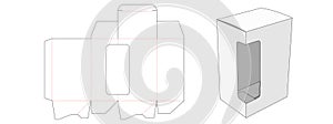 Packaging box with side window die cut template