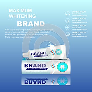 Packaging design for toothpaste ads.