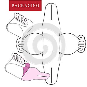 Packaging Design.Vector Illustration of Box.