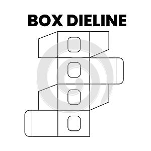 Dieline box template or packaging dieline,custom box dieline design template