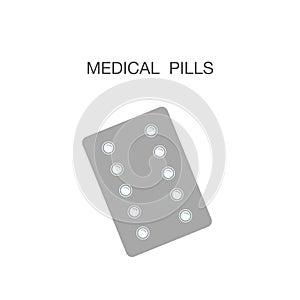 Packaging drugs.Medical Pills, tablets set.Flat style.Medicine concept