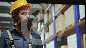 Packaging engineer examines merchandise stock