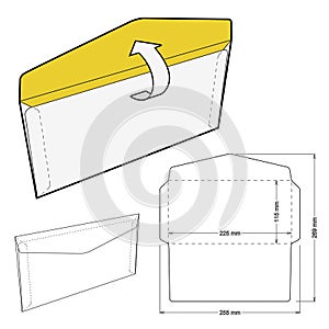 Packaging Envelope and Die-cut Pattern.