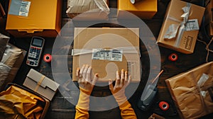 The packaging process in detail.AI generated image