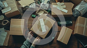 The packaging process workspace.AI generated image