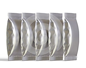 Packaging product of snack on white background. Empty packaging product