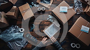 The packaging and shipping desk.AI generated image