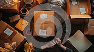 The packaging and shipping workspace.AI generated image