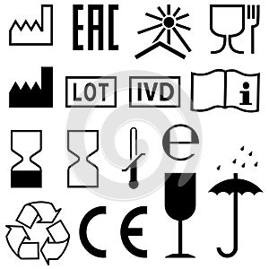 Packaging symbols set