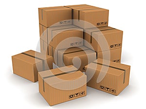 Packed boxes cartons photo