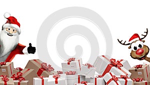 Packed gifts. festive postal packages 3d-illustration