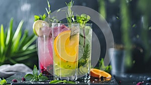 Packed with natural ingredients and superfoods, these drinks are designed invigorate . Generative Ai photo