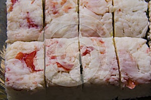 Packed rolls with tuna and crab