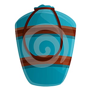 Packed sleeping bag icon, cartoon style