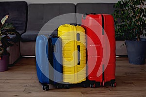 Packed suitcase with belongings