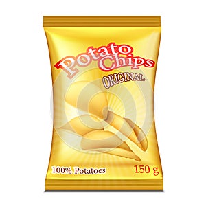 A packet of chips. Vector