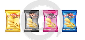 A packet of chips. Vector photo