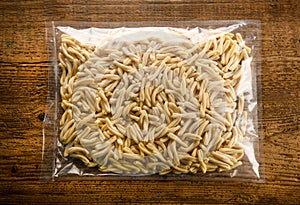 Packet of dried Caserecce Italian pasta from Sicily