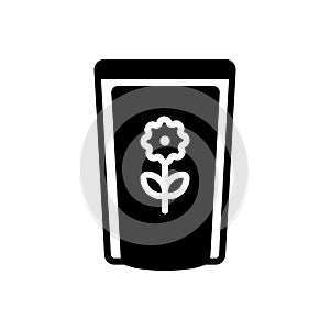 Black solid icon for Packet, bag and container
