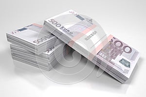 Packets of 500 Euro bills