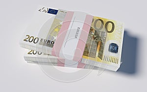 Packets of 200 Euro bills photo