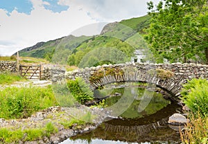 Packhorse bridge Watendlath Tarn Lake District Cumbria England UK