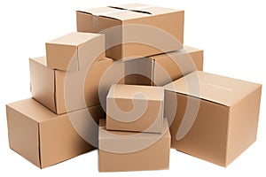 packing boxes isolated on white background. Generated by AI