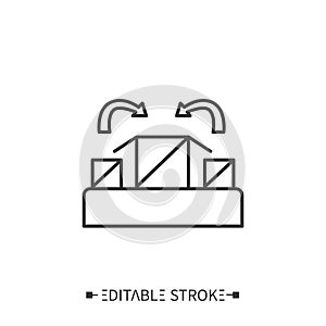 Packing line icon. Editable vector illustration